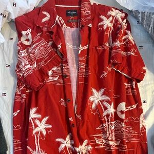 Quiksilver Waterman Red Hawaiian Shirt for Men